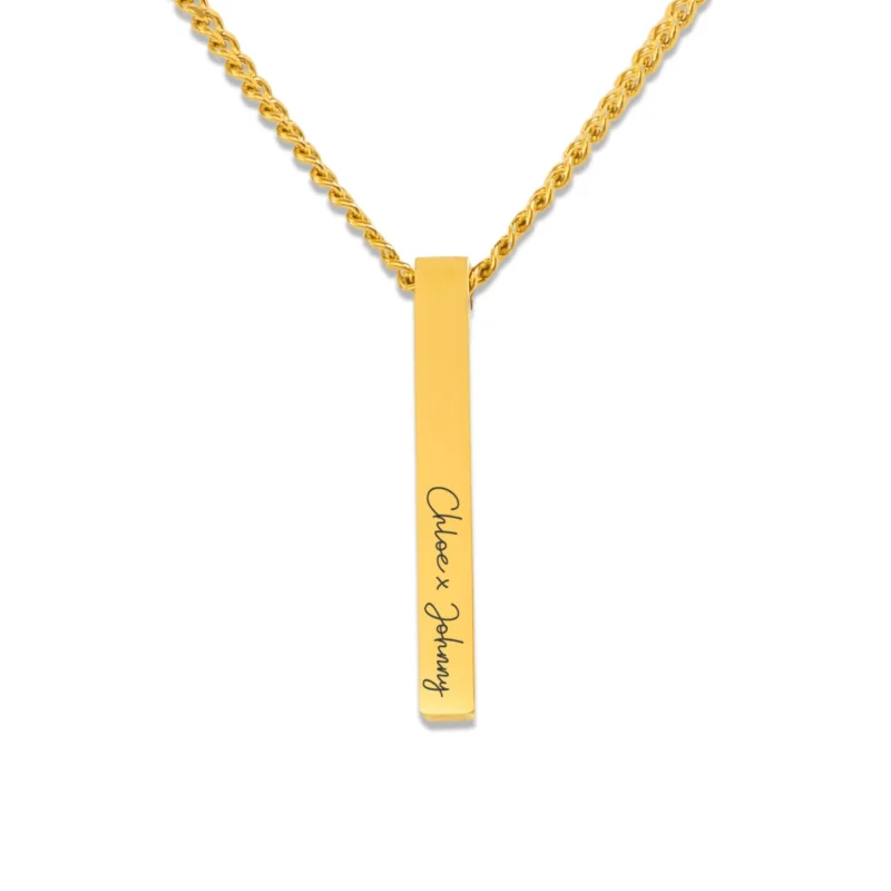 Name Engrave Cuban Bar Necklace