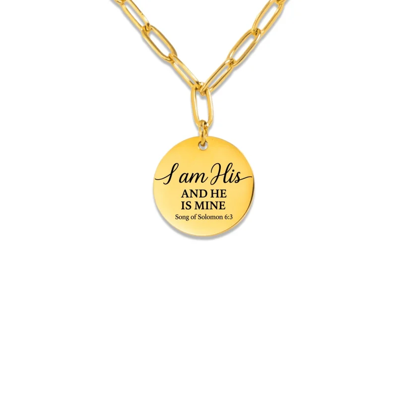 I Am His and He Is Mine Paperclip Necklace