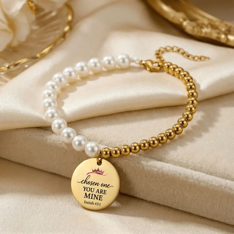 Premium Freshwater Pearls and Gold Coin Bracelet